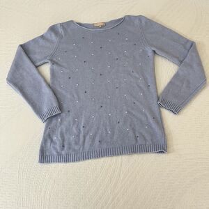 Bendetta Sweater Boat Neck Merino Wool Made In Italy Blue Womens M Boho Cottage
